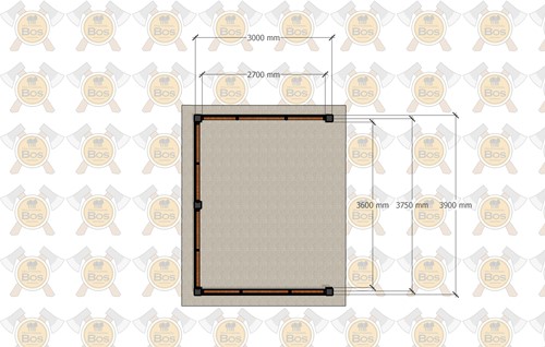 Overkapping Plat Dak Dalfsen | Douglas | 390x380cm | zwart gecoat-3