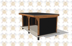 Overkapping Plat Dak Dalfsen | Douglas | 590x380cm | zwart gecoat