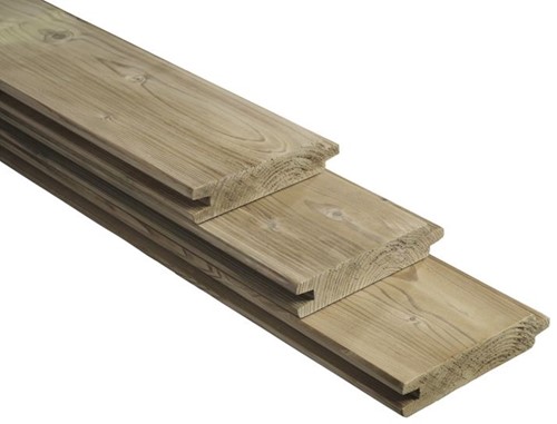 Blokhutprofiel Grenen | 2,8x12,7cm (28x127mm) | geimpregneerd