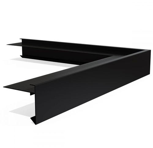 Aluminium daktrim buitenhoek | 45x45mm | ZWART