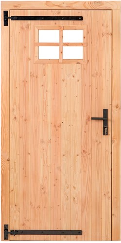 Douglas dichte deur met raam | 100cm x 205cm | Linksdraaiend | P077663 | beslagset P079730