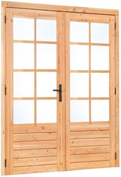 Douglas dubbele deur met dubbelglas | 205cm x 215cm | P077668 | beslagset P079729