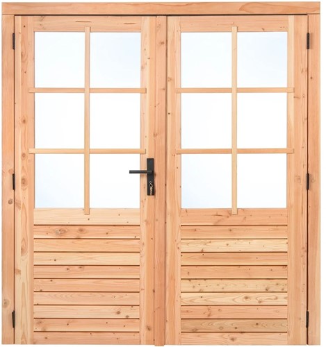 Douglas dubbele deur met glas | 185cm x 205cm | P077656 | beslagset P079729