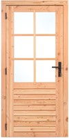 Douglas enkele glasdeur 6-ruits | 100cm x 205cm | rechtsdraaiend | P077655 | beslagset 39.0272-2