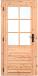 Douglas enkele glasdeur 6-ruits | 100cm x 205cm | linksdraaiend | P077654 | beslagset P079728