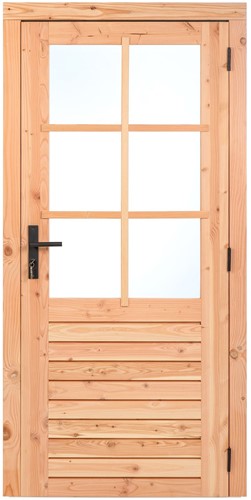 Douglas enkele glasdeur 6-ruits | 100cm x 205cm | rechtsdraaiend | P077655 | beslagset 39.0272