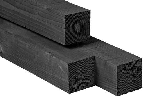 Douglas paal zwart gecoat | 14x14cm | geschaafd 