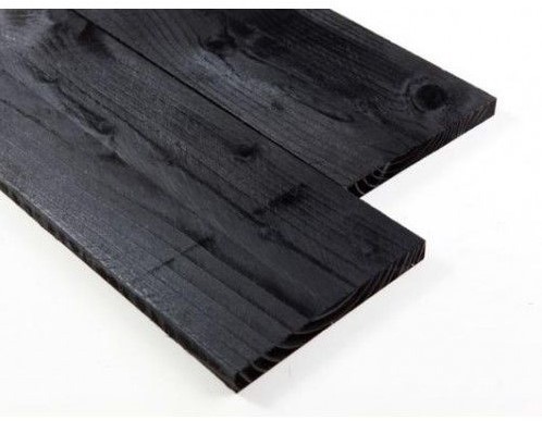 Douglas plank | 2,5x25cm (25x250mm) | zwart gecoat | 5.00m
