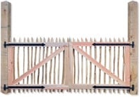 Dubbele Kastanje poort | 290x120cm | inclusief 2x Eiken paal 15x15cm diamantkop