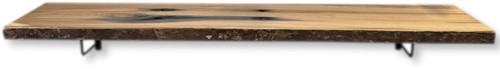 Eiken biels wandplank 120cm | 25cm breed | inclusief rechthoek plankdragers -2