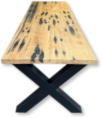 Eiken tafel | wagonplanken | 260x89cm