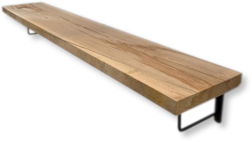 Eiken wandplank 110cm | 19,5cm breed | inclusief rechthoek plankdragers | gerecycled Eiken 