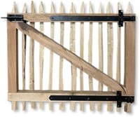 Eiken poort met kastanje latten | inclusief zwart hang- en sluitwerk-2