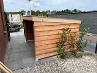 Fietsenschuur Douglas zwart gecoat | Model 2 | montage op locatie | 220cm breed x 200cm diep-2