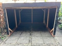 Fietsenschuur Douglas zwart gecoat | Model 2 | montage op locatie | 330cm breed x 200cm diep