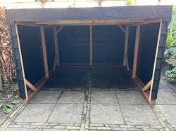 Fietsenschuur Douglas zwart gecoat | Model 2 | montage op locatie