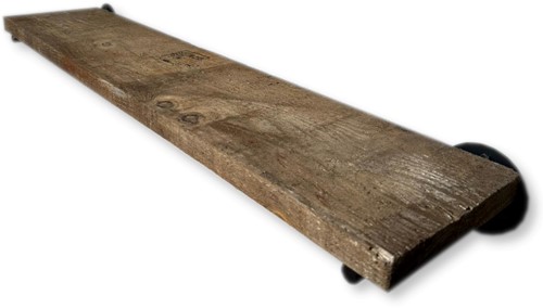 Steigerhout wandplank 100cm | 20cm breed | inclusief ronde plankdragers