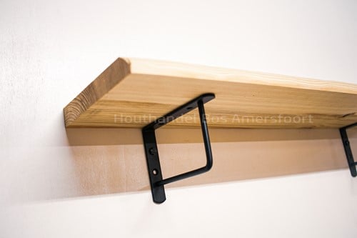 Eiken wandplank 110cm | 19,5cm breed | inclusief rechthoek plankdragers | gerecycled Eiken -3