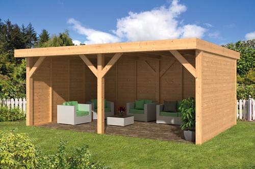 Overkapping Plat Dak Dalfsen | Douglas | 600x400cm 