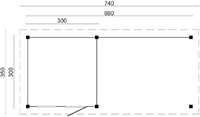 Overkapping plat Dak Holten | Douglas | 740x350cm | zwart-2