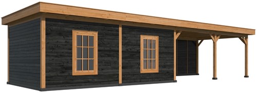Overkapping plat dak Oslo | Type 11 XL | 1300x430cm | zwart -3