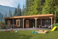 Overkapping plat dak Oslo | Type 11 XL | 1300x430cm | zwart 