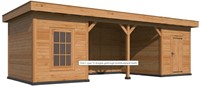 Overkapping plat dak Oslo | Type 12 L | 900x380cm | Douglas-3