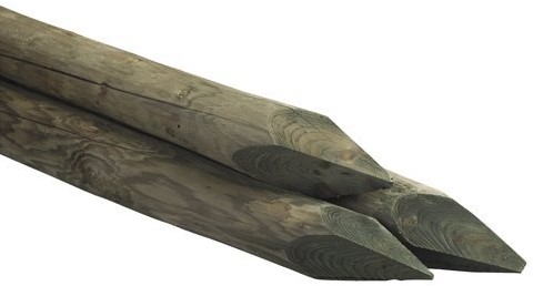 Paal Vuren | 250cm | diameter 8cm | geschild | geimpregneerd