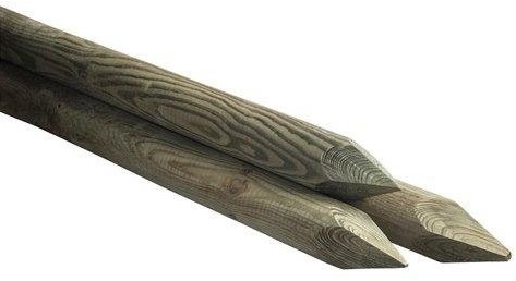 Paal | Gefreesd | diameter 8cm | Geimpregneerd | 2.50m