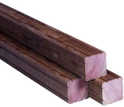 Hardhouten paal | Azobe | 8,5x8,5cm | 2.75m |  v-groeven