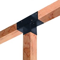 Paalverbinder 3-weg | zwart | 15x15cm | T-model-2
