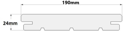 Vlonderplank Padouk | 2,4x19cm (24x190mm) | B-Fix classic | 4.25m-2