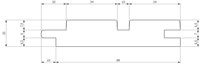 Padouk Dubbel Rhombus | 2x9,8cm (20x98mm) | tong-groef | -2