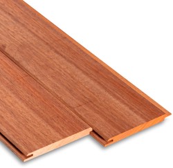 Padouk vellingdeel | 1,4x14,5cm | geschaafd | tong-groef