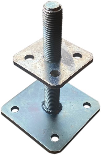 Plaatanker verstelbaar | verzinkt | 70x70-100x100mm