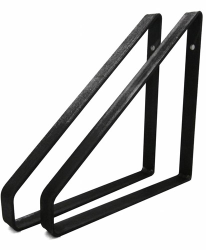 Eiken biels wandplank 120cm | 25cm breed | inclusief driehoek plankdragers -3