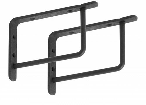 Eiken biels wandplank 120cm | 25cm breed | inclusief rechthoek plankdragers -3