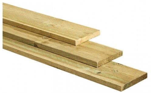 Potdekselplank | naaldhout | 2x20cm (20x200mm) | 4.00m | geimpregneerd