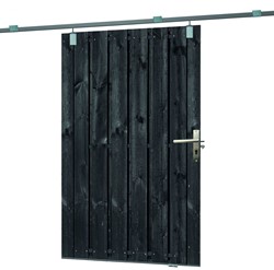 Schuifpoort | 195cm | Zwart | compleet