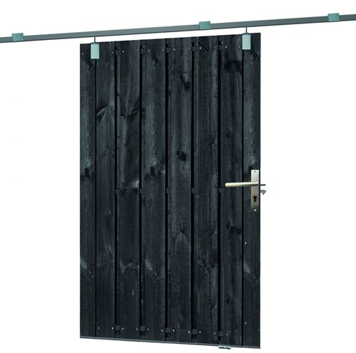 Schuifpoort | 195cm | Zwart | compleet