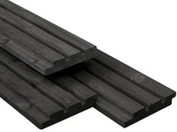 Zwart Triple Profiel | Vuren | 2,2x14cm | 3.60m | Zwart gecoat