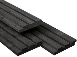 Zwart Triple Profiel | Vuren | 2,2x14cm | Zwart gecoat