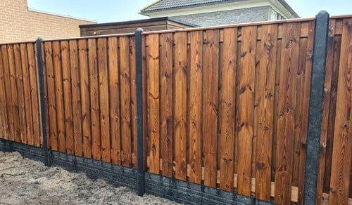 Tuinscherm Enschede | 180x180cm | 21 planks | Bruin geimpregneerd-2
