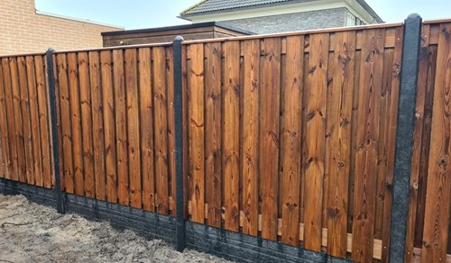 Tuinscherm Zurich | 180x180cm | 21 planks | Bruin geimpregneerd-2