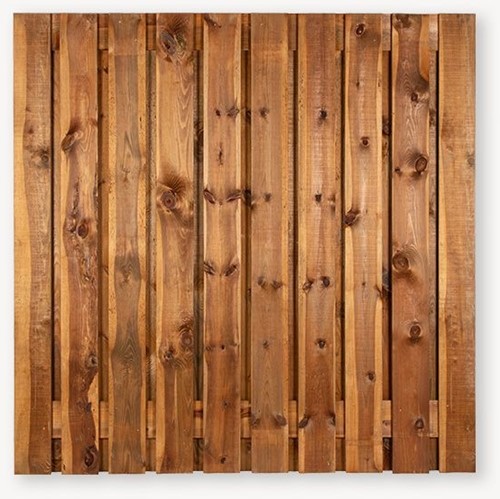 Tuinscherm Enschede | 180x180cm | 21 planks | Bruin geimpregneerd