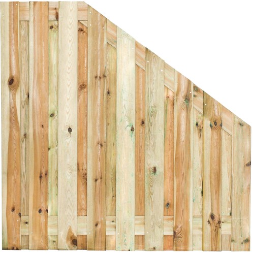 Tuinscherm Vasse schuin verloop | 180x90cm | 19 planks | Grenen