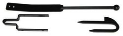Veersluiting 3-delig | 72mm breed | zwart