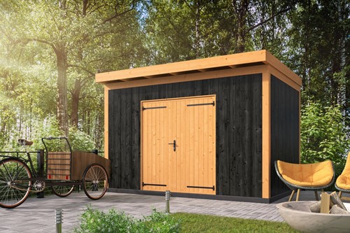Berging Enter | Douglas | 400x300cm | zwarte verticale wanden
