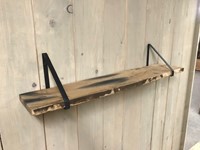 Eiken biels wandplank 120cm | 25cm breed | inclusief driehoek plankdragers -2